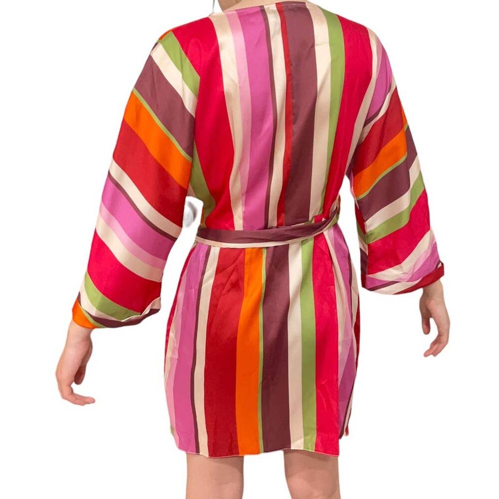 ASOS Design dress wrap mini 70s striped print - Picture 4 of 5